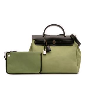 Hermes Pea Green Toile Herbag Zip 31 12