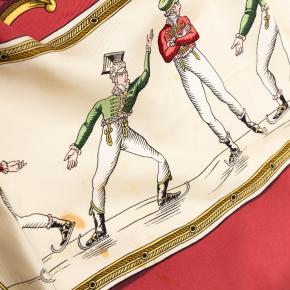 Hermes Printed Les Plaisirs du Froid Silk Scarf 90 7