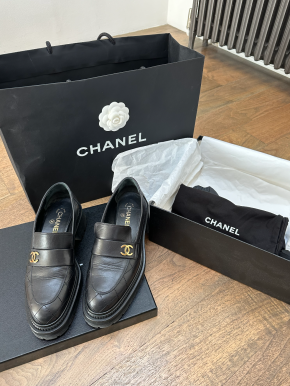 Chanel Black Quilted Leather Chunky Platform Loafers 2