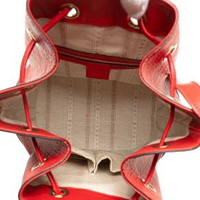 Gucci Red Leather Medium Diamante Calfskin Studded Bright Bucket Bag 4