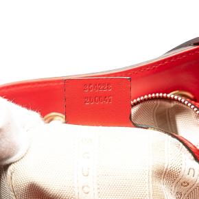 Gucci Red Leather Medium Diamante Calfskin Studded Bright Bucket Bag 7