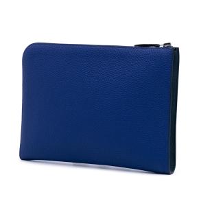 Hermes Blue Togo Swift Endless Road Clutch With Box 3
