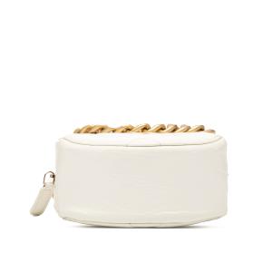 Chanel White Lambskin 19 Round Clutch with Chain 3