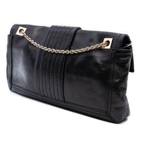 Fendi Black Leather Baguette Chain Flap Crossbody 3