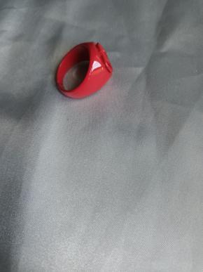 Valentino  Red Signet Ring Size R 7