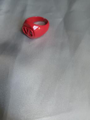 Valentino  Red Signet Ring Size R 6