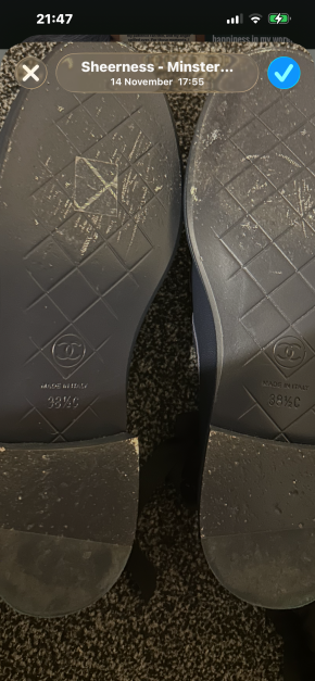 Chanel Navy Blue Leather Moccasins 7