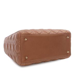 Dior tan Medium Lambskin Cannage Lady Dior 12