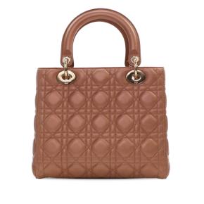 Dior tan Medium Lambskin Cannage Lady Dior 2