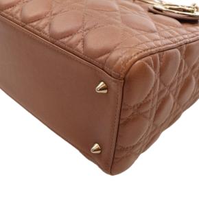 Dior tan Medium Lambskin Cannage Lady Dior 9