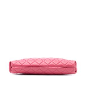 Chanel Pink Quilted Lambskin Kiss Lock Clutch 3