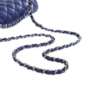 Chanel Blue Medium Classic Lambskin Double Flap 14