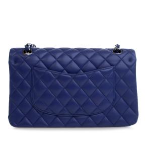 Chanel Blue Medium Classic Lambskin Double Flap 2