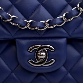 Chanel Blue Medium Classic Lambskin Double Flap 5