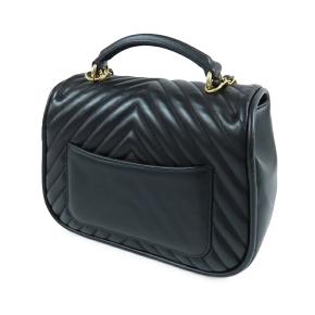 Chanel Black Medium CC Chevron Lambskin Chain Top Handle Flap 2
