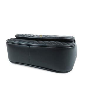 Chanel Black Medium CC Chevron Lambskin Chain Top Handle Flap 3