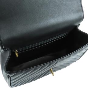 Chanel Black Medium CC Chevron Lambskin Chain Top Handle Flap 4