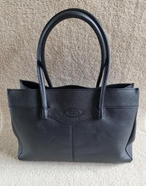Tod's Black Pebbled Calf Mocassino Bag 2