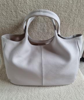 Tod's Stone Pebbled Leather Medium Shopper Bag 4