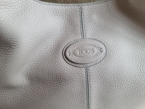 Tod's Stone Pebbled Leather Medium Shopper Bag 5