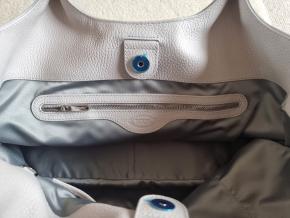 Tod's Stone Pebbled Leather Medium Shopper Bag 8