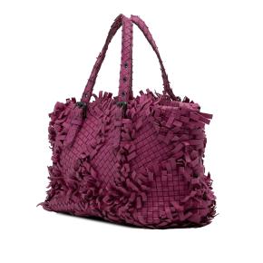 Bottega Veneta Purple Nappa Intrecciato Patchwork Lido Fringe Tote 2