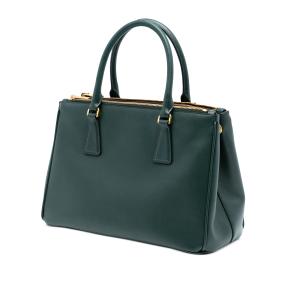 Prada Dark Green Medium Saffiano Lux Galleria Double Zip Satchel 2