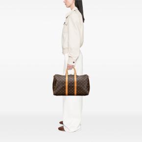 Louis Vuitton Coated Canvas Monogram Keepall 45 11