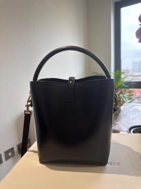 Saint Laurent Black Leather Bucket Bag 3