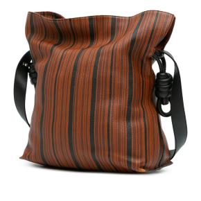 Loewe Brown Medium Striped Leather Flamenco Knot Tote 3