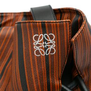 Loewe Brown Medium Striped Leather Flamenco Knot Tote 10