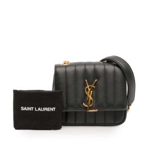 Saint Laurent Black Small Lambskin Monogram Vicky Chain Bag 12