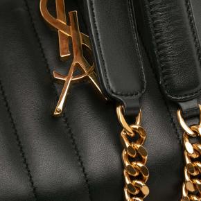 Saint Laurent Black Small Lambskin Monogram Vicky Chain Bag 9