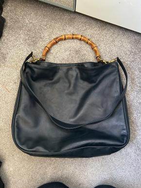 Gucci Navy Blue Leather Tote Bag 2