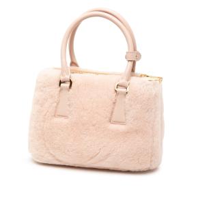 Prada Blush Mini Shearling Galleria Double Zip Satchel 2