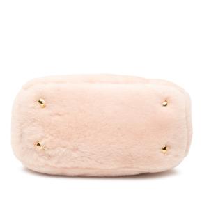 Prada Blush Mini Shearling Galleria Double Zip Satchel 3