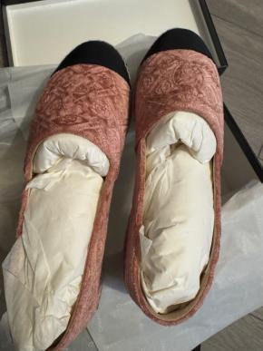 Chanel Pink Velvet Espadrilles 2