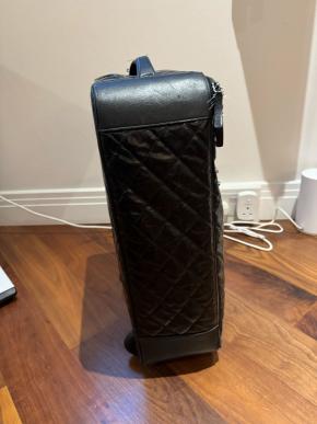 Chanel Black Quilted Coated Fabric/Leather Trim Carry On Case 4