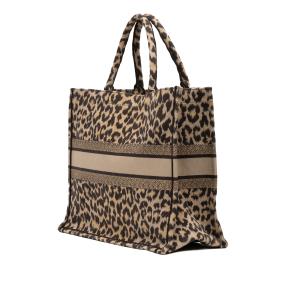 Dior Large Embroidered Canvas Leopard Mizza Book Tote 2