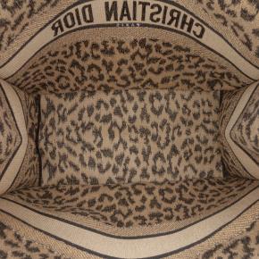 Dior Large Embroidered Canvas Leopard Mizza Book Tote 4