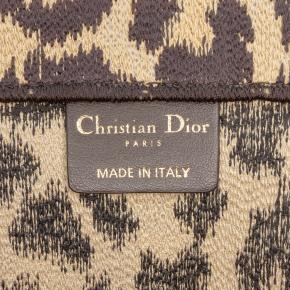 Dior Large Embroidered Canvas Leopard Mizza Book Tote 5