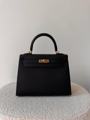 Kelly 25cm Black Epsom GHW 7