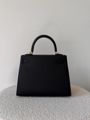 Kelly 25cm Black Epsom GHW 3