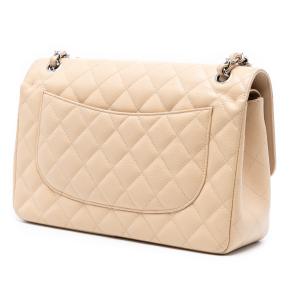 Chanel Beige Jumbo Classic Caviar Double Flap 2