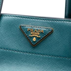Prada Blue Green Saffiano Soft Triple Pocket Tote 5