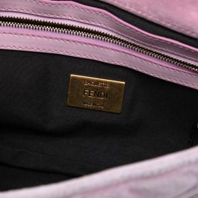 Fendi Pink Zucca Embossed Velvet Baguette Satchel 5