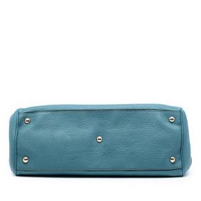 Gucci Blue Medium Calfskin Bamboo Shopper Satchel 3