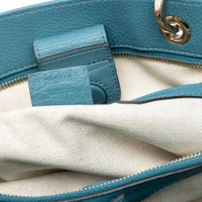 Gucci Blue Medium Calfskin Bamboo Shopper Satchel 5