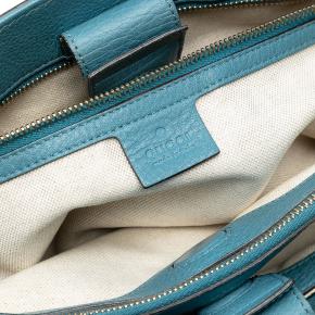 Gucci Blue Medium Calfskin Bamboo Shopper Satchel 6