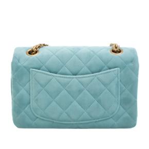 Chanel Blue Quilted Velvet Reissue 2.55 Single Flap 224 4